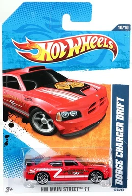 Hot Wheels Dodge Charger Drift HW Main Street 2011 Foreign - T9877 NRFP Red 1:64 - Image 1 of 4