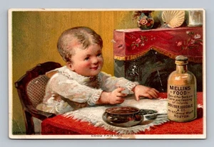 Trade Card Mellins Infant Food Vintage Ad Doliber Goodale & Co. Boston - Picture 1 of 3