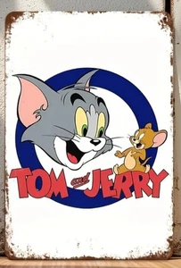Retro/Vintage Style Tom N Jerry Metal Sign 20-30cm Waterproof Pre Drilled  - Picture 1 of 2