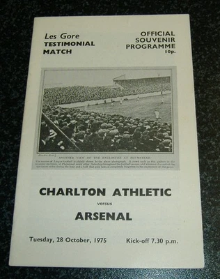 Charlton v Arsenal - 1975 Les Gore Testimonial - Image 1 of 2