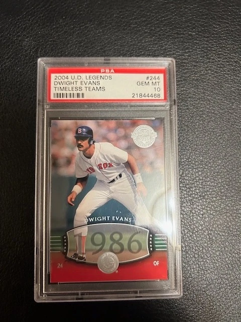 2004 Upper Deck Legends Timeless Teams #244, Dwight Evans, Red Sox, PSA 10 Pop 3 - Image 1 of 2