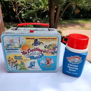 Vintage 1976 The Exciting World of Metrics Metal Lunchbox W/THERMOS - Picture 1 of 24