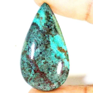 Natural Green CHRYSOCOLLA Cabochon Pear Shape Gemstone 45.25 Cts 23X41X6mm BC-51 - Picture 1 of 7
