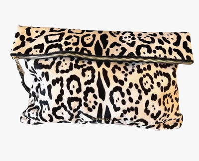 Escada 手包真皮头发萧邦印花黑色白色 — 第 1/4 张图片