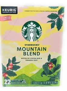 Starbucks Mountain Blend K-Cup Coffee Pods - 22 count - 1 box (cocoa & orange) - Picture 1 of 5
