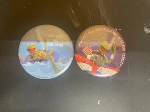 Vintage The Muppets Kermit Hallmark PINS (2) Pinbacks - Picture 1 of 1