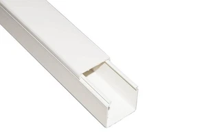 CANALINA PASSACAVI ADESIVA IN PVC MM 40X40 MT 2 CON COPERCHIO SCORREVOLE BIANCO - Foto 1 di 3