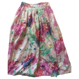 FALDA de colección Willow Ridge para mujer 8 longitud media rosa floral acuarela con bolsillos - Imagen 1 de 7