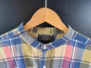 BEAMS+ Madras stand collar shirt MED/LRG - Picture 1 of 5