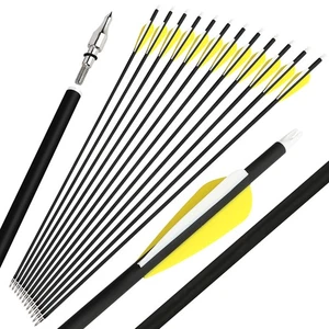 30" Carbon Arrows SP500 Archery Fields Points Compound Bow Recurve Bow Hunting - Picture 1 of 19