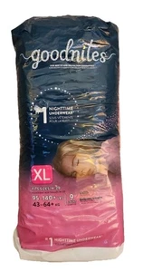 Neu Goodnites Nachtunterwäsche für Mädchen XL 14-20 95-140 Pfund 9 Kt - Bild 1 von 1