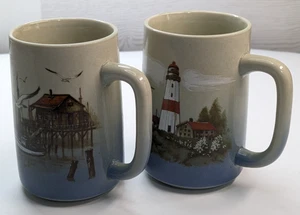 Vintage Otagiri Leuchtturm Schiffe Meer Strand Möwen Maritim Kaffee Tee Tassen 5" - Bild 1 von 8