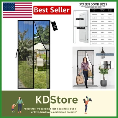 Heavy Duty Magnetic Screen Door with Stay Open Buckles & Full Frame Magic Tape - Image 1 of 4