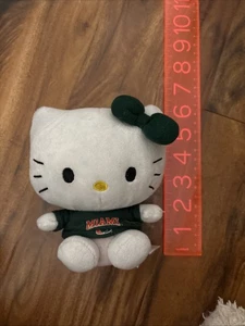Süß Modern Vintage Sanrio 2014 Hello Kitty 5 Zoll Miami Hurricanes College Plüsch - Bild 1 von 2