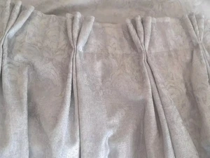 Curtains Pinch Pleats Grey Metalic Quality Fabric Length 84" X Width 76" Bespoke - Picture 1 of 13