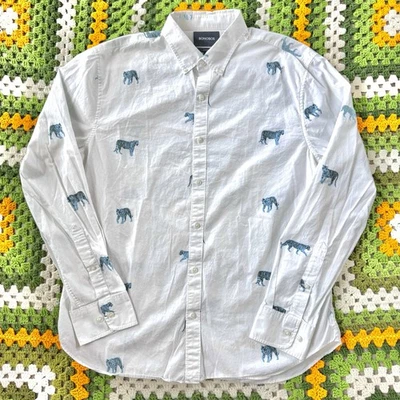 Bonobos Men’s Large Button Down Shirt Tiger Print Standard Fit Long Sleeve - Image 1 of 4
