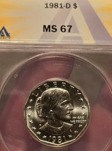 1981-D Susan B. Anthony Dollar - ANACS Graded MS67! - ***TOP POP*** - Bild 1 von 3