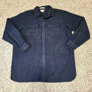 L. L. Bean Chamois Cloth Heavy Flannel Shirt Gr. XXL groß dunkelblau 2 Taschen - Bild 1 von 18
