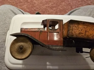 Vintage Wyandotte 1930er Pressstahl 9 5/8" Muldenkipper Holzräder alle original - Bild 1 von 15
