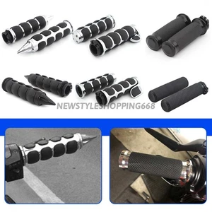 1" Motorcycle Handlebar Hand Grip For Harley Dyna Sportster XL883 Electra Glide - Picture 1 of 22