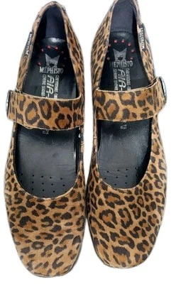 Zapatos clásicos Mary Jane de gamuza animal leopardo Mephisto Kimona cuña baja para mujer 10 Foto 1 de 4