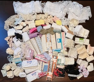 Huge Lot Vtg Lace Crochet Trim Eyelet,Gimp,Ribbon Edging-Sewing Doll Craft 3lbs - Picture 1 of 24