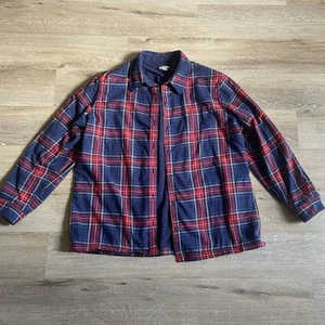 Giacca camicia flanella foderata in pile LL Bean donna XL quadri shacket pesante - Foto 1 di 7