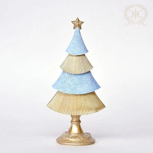 Adorno de árbol azul de invierno/estatuilla corta decoración navideña elegante clásico C_ - Imagen 1 de 9