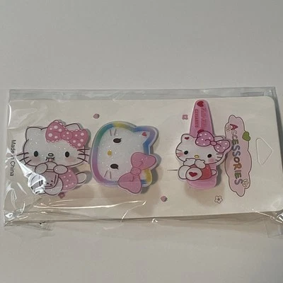 Juego de pinzas de pelo acrílicas Hello Kitty nuevas Foto 1 de 4