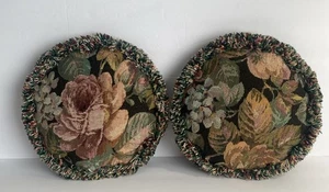 Juego de 2 almohadas tapiz vintage con flecos sofá silla pequeña - Imagen 1 de 10