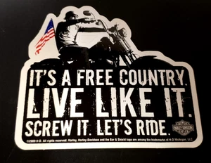 Lot 7 Harley Davidson Aufkleber Its a Free Country "Screw It, Let's Ride. 2008 - Bild 1 von 2