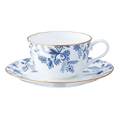 Tasse et soucoupe Noritake Blue Sorrentino Bone China pour café et thé 220cc - Photo 1/4
