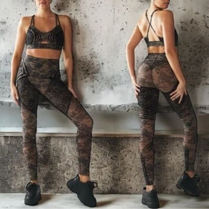 Savage X Fenty High-Waist Legging Terracotta Pink Distorted Lace Size 3XL - Picture 1 of 9