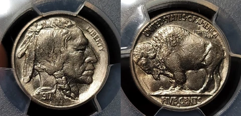 1917 S Buffalo Nickel 5c PCGS MS 64 Cover