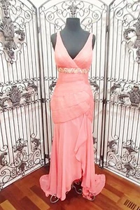 G1094 ALYCE 3265 CORAL SZ 6 $449 PROM FORMAL PAGEANT GOWN DRESS - Picture 1 of 12