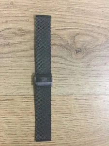 Braccialetto  Acciaio  Maglia Milano Mesh 20 Mm Vintage Nero Dark - Picture 1 of 8