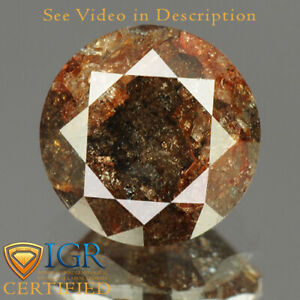 1.59 cts. CERTIFIED Round Brilliant Cut I3 Blackish Brown Color Loose Natural Di