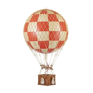 Handcrafted Decorative Check Red Hot Air Balloon Model Kids Baby Room Home Décor - Picture 1 of 5