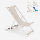 Chaise longue transat de plage bain de soleil pliant réglable en aluminium Ricci