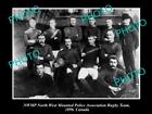 OLD 8x6 HISTORIC PHOTO OF NORTH WEST MOUNTED POLICE RUGBY TEAM 1896 CANADA