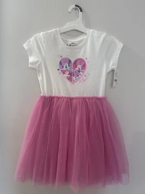 NWT Girls' Disney Minnie Mouse Valentine's Day Short Sleeve Tulle Dress Sz M 7/8 - Image 1 of 4