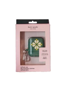 kate spade Airpods Case Green and White Spades Design New - Photo 1 sur 2