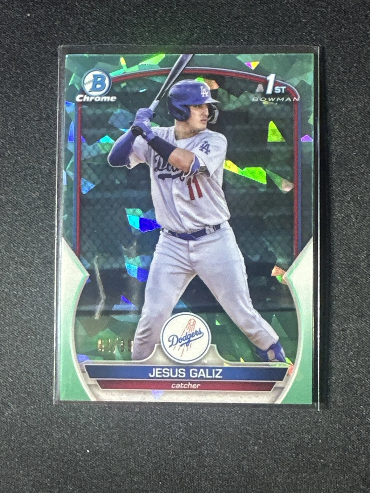 2023 Bowman Chrome Sapphire Jesus Galiz Aqua 01/99 Dodgers 1st