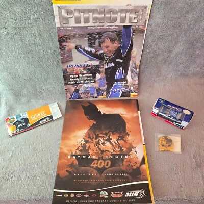 2005 Nascar package w Batman Begins Pin, race ticket, magazine, 1:64 scale car - Image 1 of 4