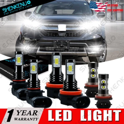 Faro delantero LED haz alto/bajo + faro antiniebla para Honda CR-V CRV 2015-2019 6000K Foto 1 de 4
