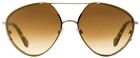 Balenciaga BA85 14G Gold Round Brown Mirror Non-Polarized Women&#39;s Sunglasses