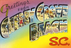 Greetings From Cherry Grove Beach, South Carolina 1930's Vintage Postcard Poster - Picture 1 of 1