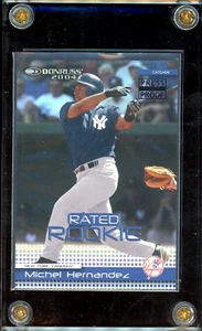 2004 Donruss Michel Hernandez Black Press Proof 4/10 Rating Rookie #59 Yankees - Bild 1 von 2