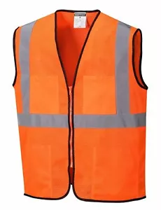 Portwest US380 Tampa Hi-Vis Reflective Safety Work Zipper Cooling Mesh Vest ANSI - Picture 1 of 7