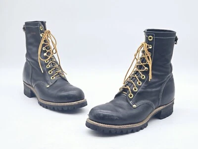 Botas Georgia De Colección Cuero Leñador Botas Negras Para Hombre Talla 10.5 EE. UU. Foto 1 de 4